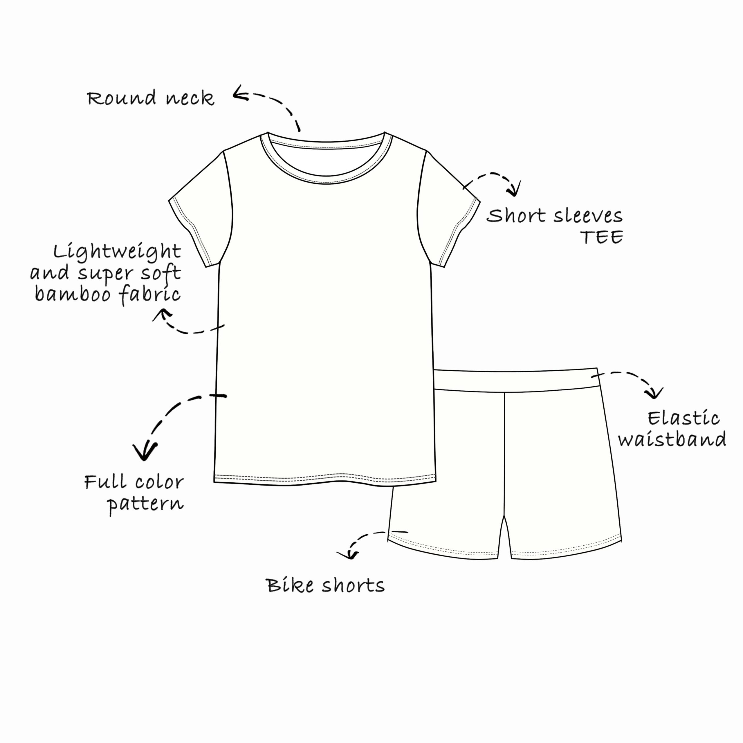 Custom Bamboo Viscose Toddler Short 2 Piece Set 2 Patterns Bundle - Image 2