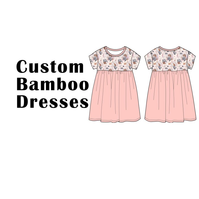 Custom Bamboo Viscose Short Sleeves Dresses