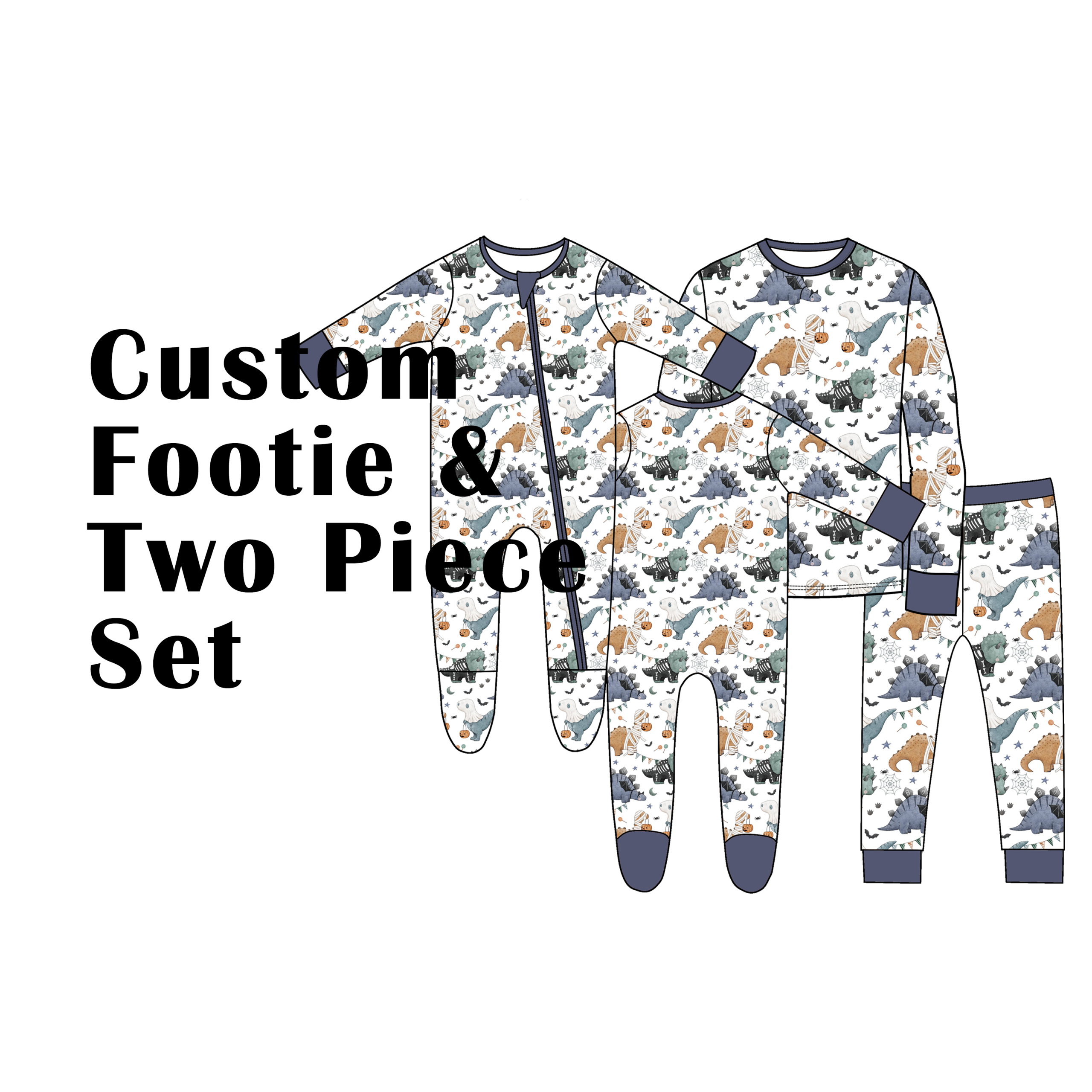 Custom Bamboo Viscose Baby Footie Romper Toddler Long Two Piece Set Bulk