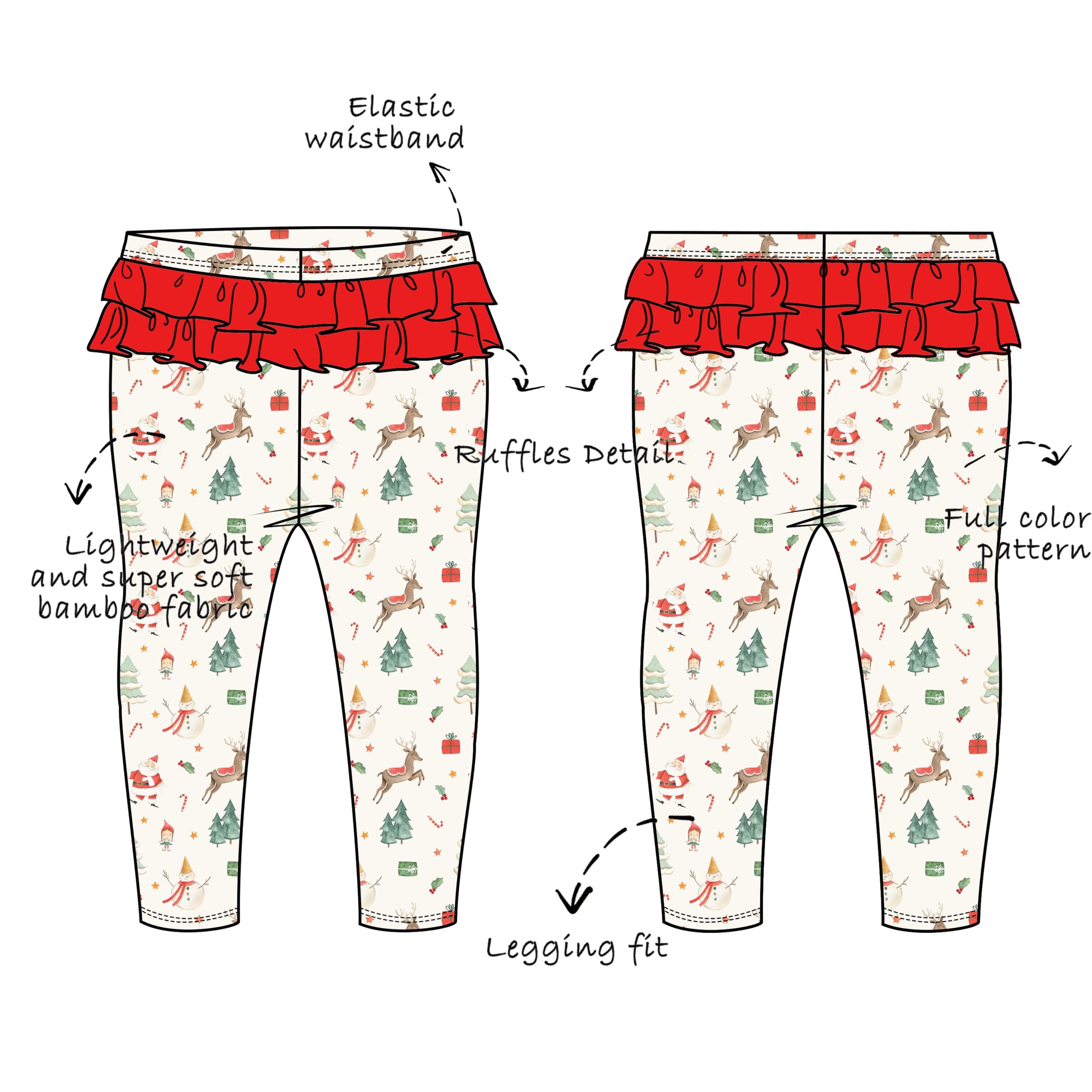 Custom Bamboo Viscose Legging with Ruffles - Image 2