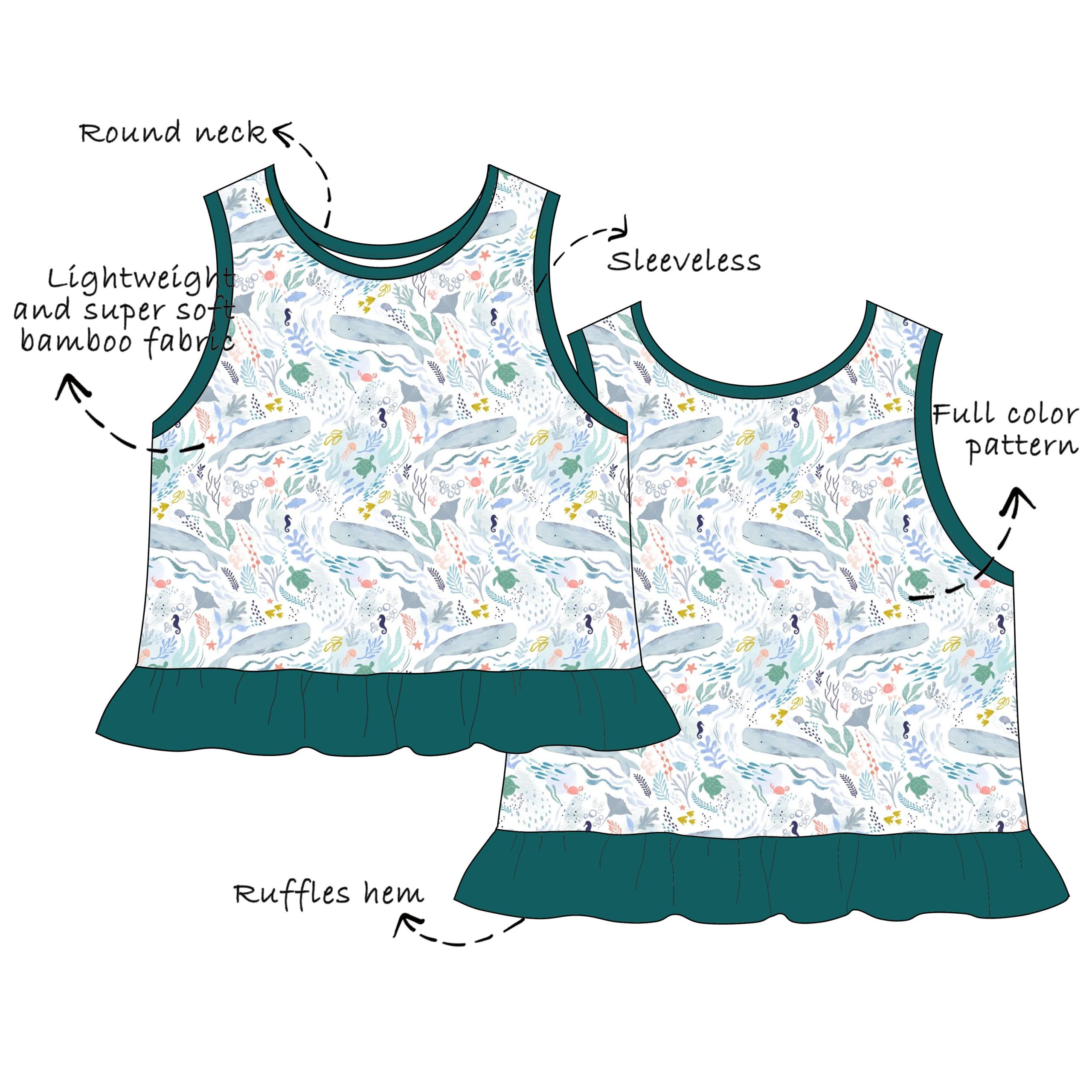 Custom Bamboo Viscose Ruffle Hem Tank Tops - Image 2