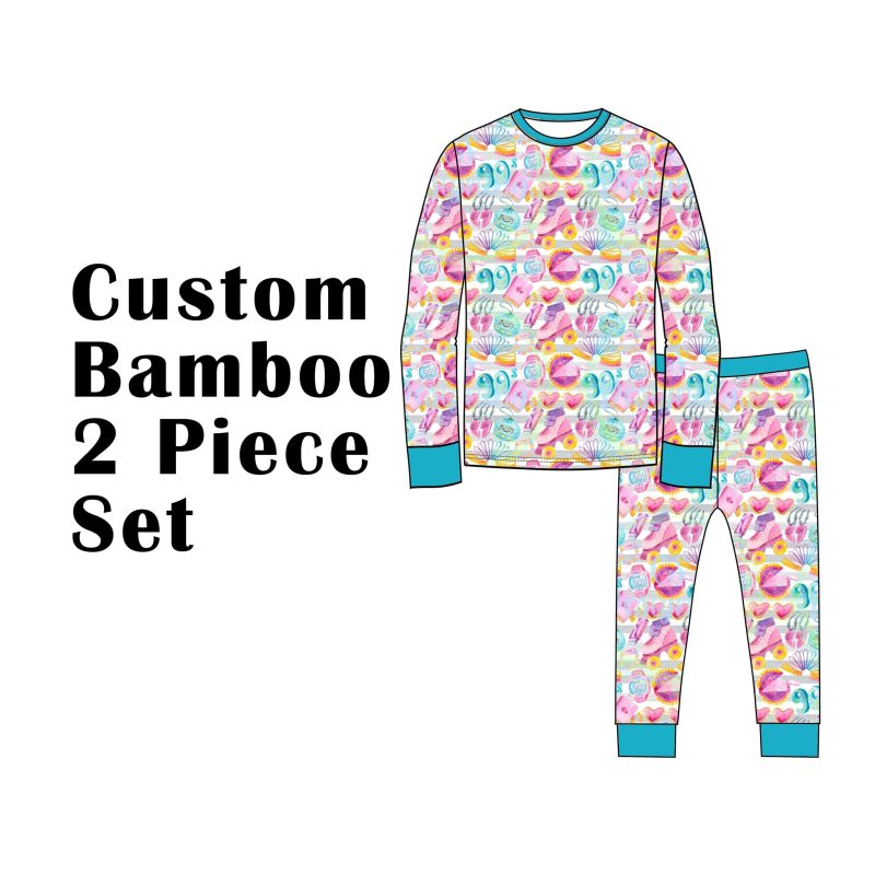 Custom Bamboo Viscose Baby Toddler Kids Long 2 Piece Set Long Sleeves Shirts Pants