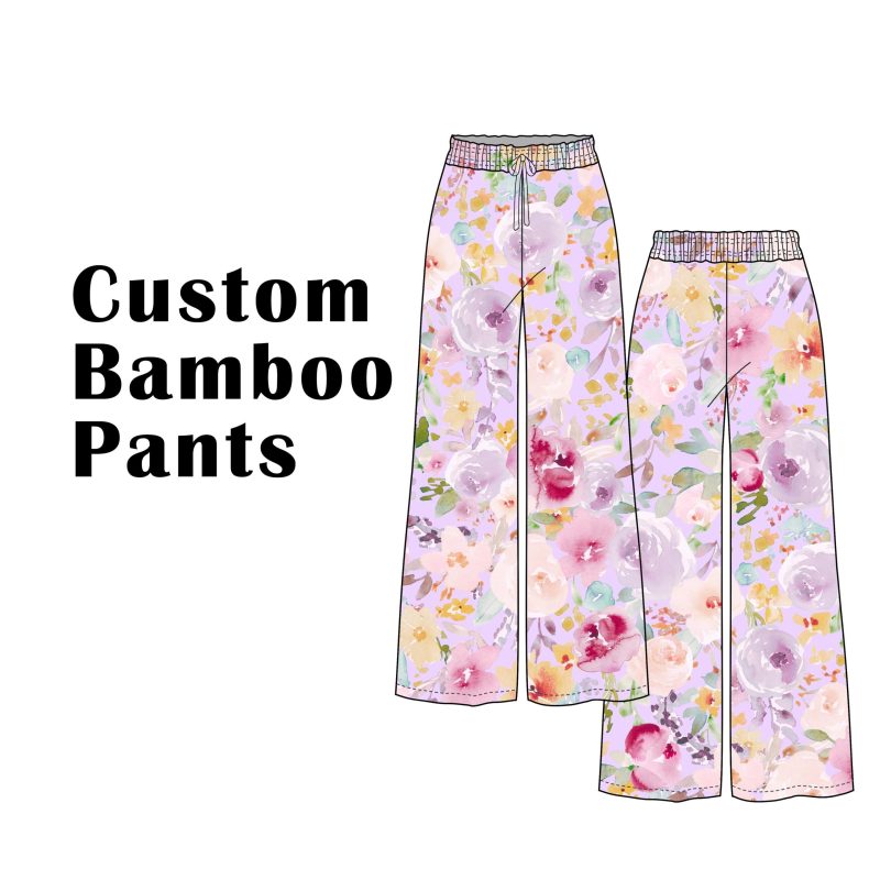 Custom Bamboo Viscose Girls & Women Wide Leg Pants-Printed